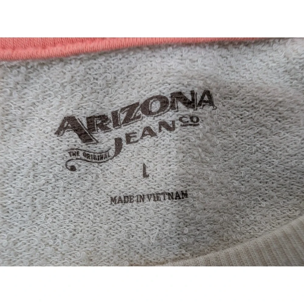 Arizona Jean Co Womens Sweater Squirrel Animal Print Back Buttons Pullover Large